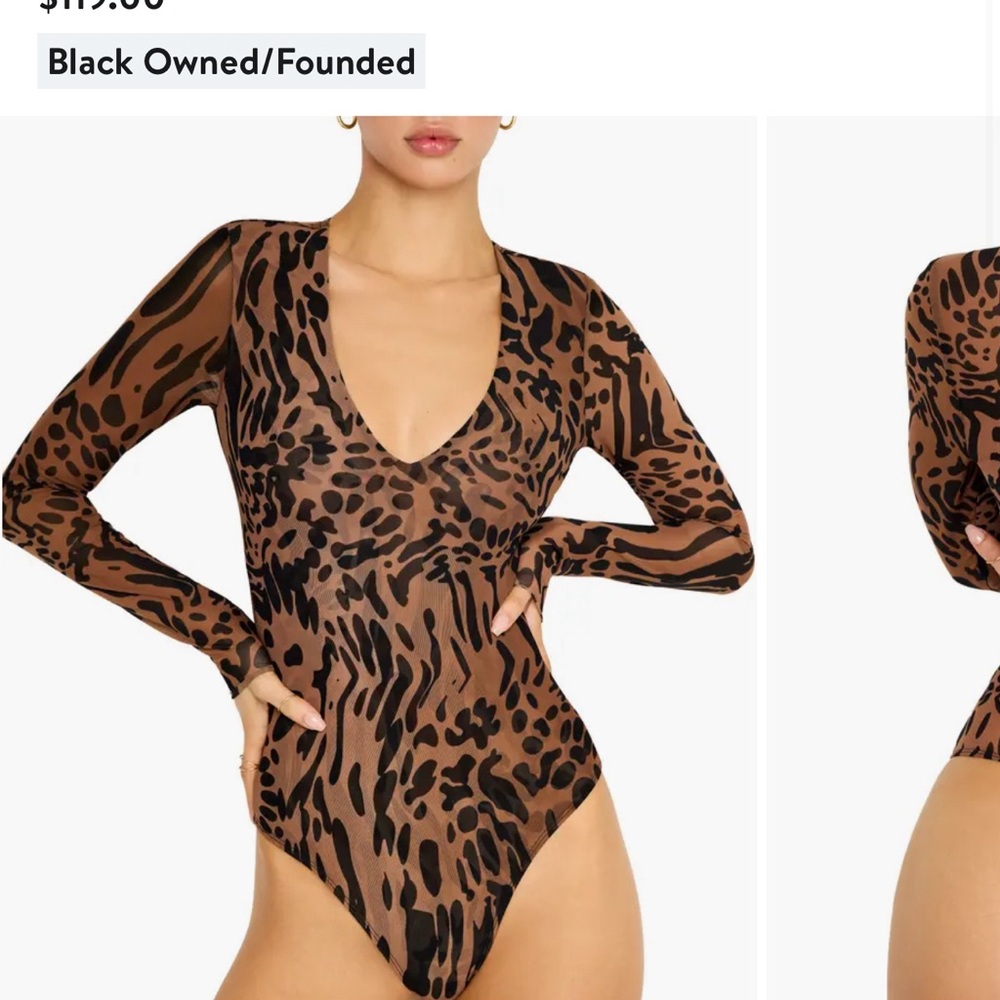 Good American Mesh Leopard Top and Pants NWT XL